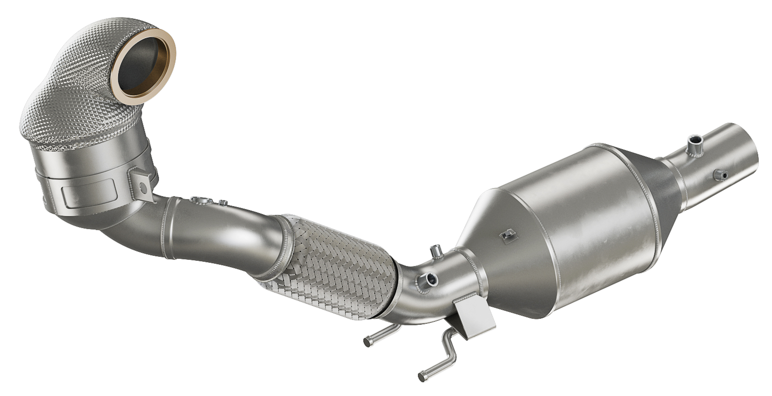 HJS ECE-Downpipe VAG MQB MIT OPF 2,0TFSI 76mm